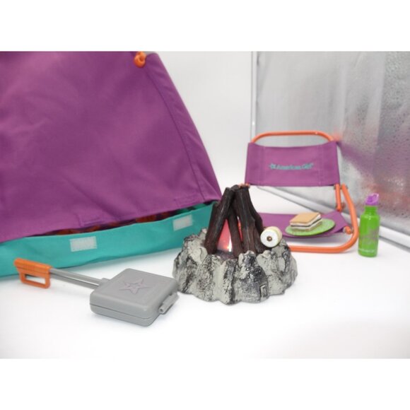 American Girl Truly Me 18" Doll Adventure Tent Retired Tent Fire Pit Lantern Ch - Picture 8 of 16